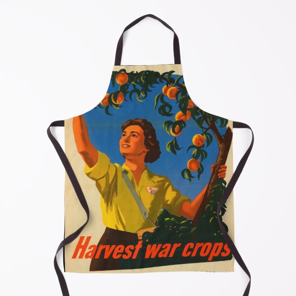 Item preview, Vintage WWII Poster Art | Women's Land Army US Crop Corps | Morley | Harvest War Crops | Peach Picking Propaganda Print designed and sold by artofuniverse.