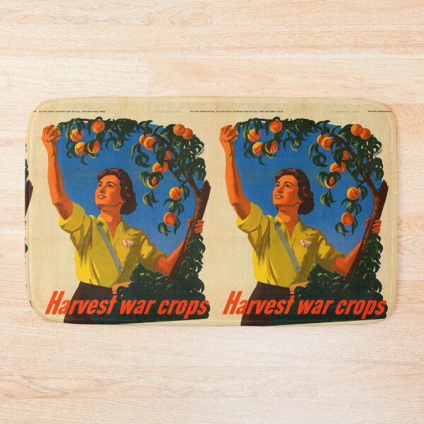 Item preview, Vintage WWII Poster Art | Women's Land Army US Crop Corps | Morley | Harvest War Crops | Peach Picking Propaganda Print designed and sold by artofuniverse.