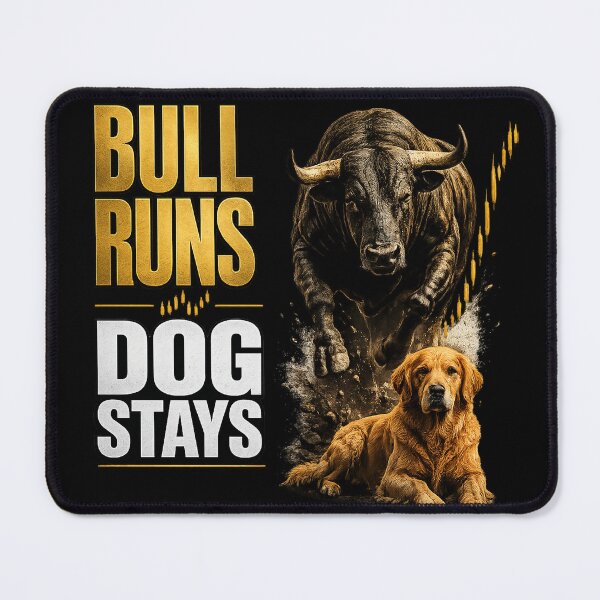 Item preview, Bull Runs Dog Stays | Funny Trading Dog Shirt designed and sold by PipForgeStudio .
