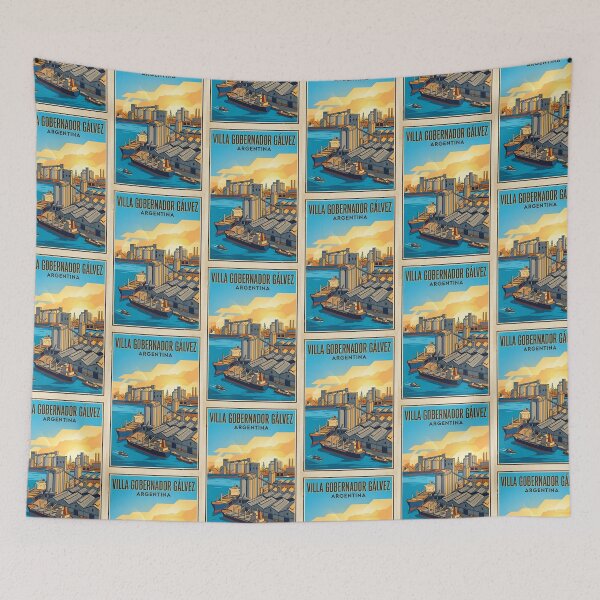 Item preview, Villa Gobernador Gálvez Santa Fe Argentina Vintage Travel Poster designed and sold by TravelersGems.
