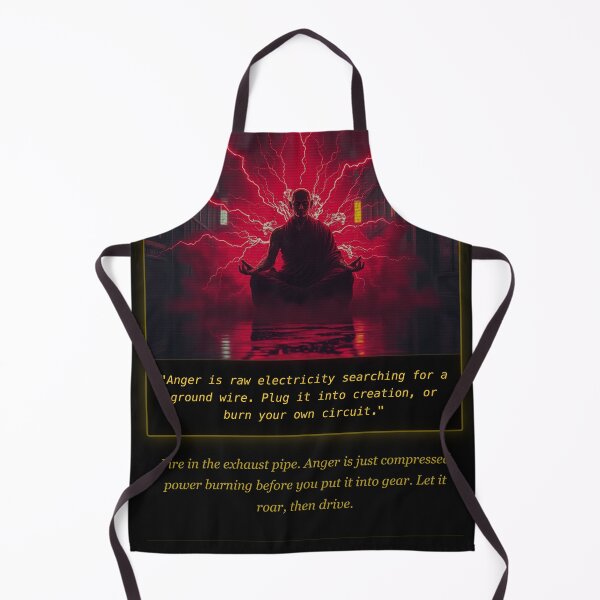 Item preview, Cyberpunk Monk Raw Electricity Art - Gem Protocol Existential Quote designed and sold by Elias & Gem Protocol - Aetheric Code Scribe.