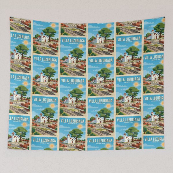Item preview, Villa Luzuriaga Buenos Aires Argentina Vintage Travel Poster designed and sold by TravelersGems.