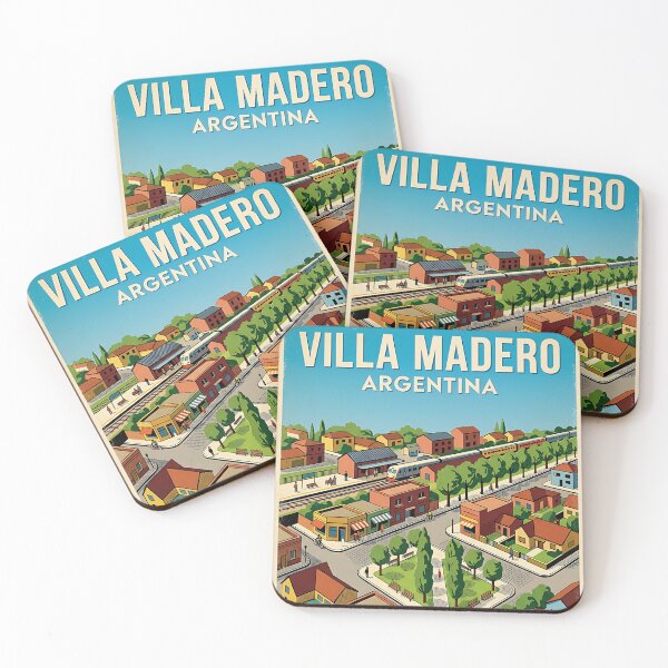 Item preview, Villa Madero Buenos Aires Argentina Vintage Travel Poster designed and sold by TravelersGems.
