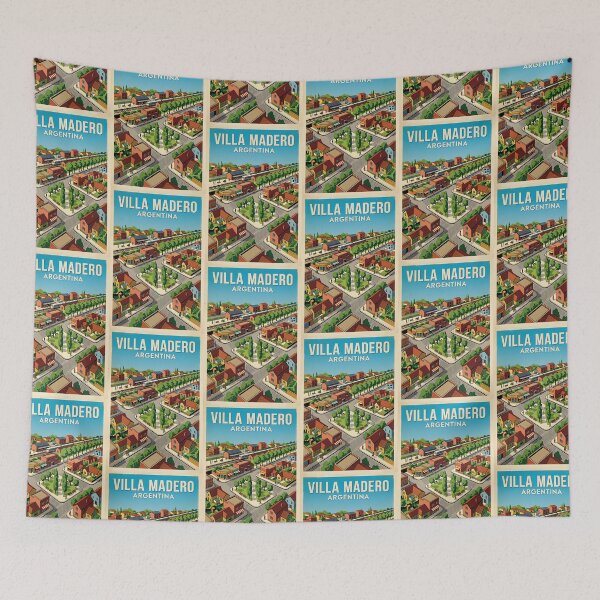 Item preview, Villa Madero Buenos Aires Argentina Vintage Travel Poster designed and sold by TravelersGems.