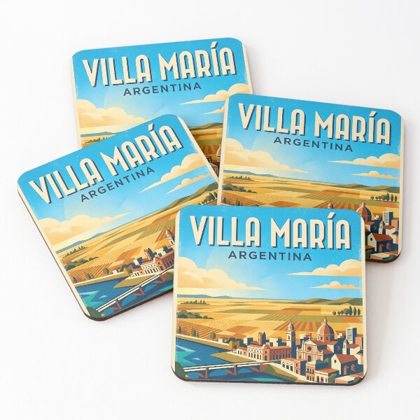Item preview, Villa María Córdoba Argentina Vintage Travel Poster designed and sold by TravelersGems.