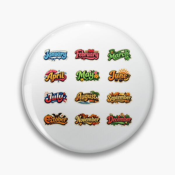 Item preview, Months of the Year Retro Sticker Set – Bold retro typography Seasonal Month Calendar Set  designed and sold by sadedream.
