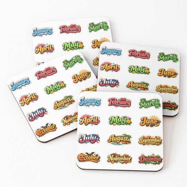 Item preview, Months of the Year Retro Sticker Set – Bold retro typography Seasonal Month Calendar Set  designed and sold by sadedream.