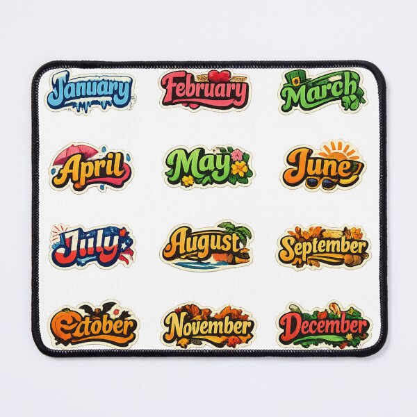 Item preview, Months of the Year Retro Sticker Set – Bold retro typography Seasonal Month Calendar Set designed and sold by sadedream.