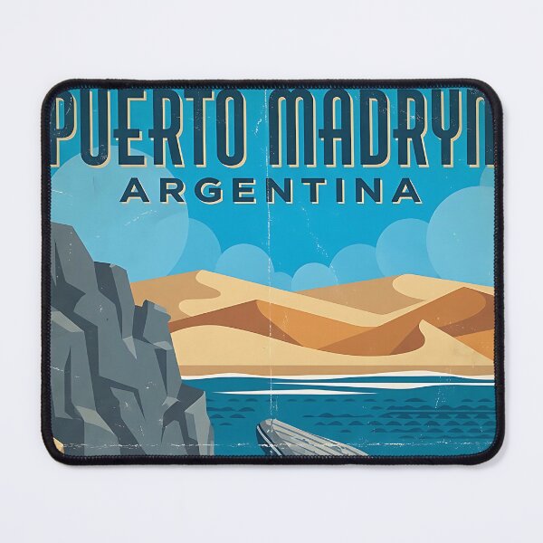 Item preview, Puerto Madryn Chubut Argentina Vintage Travel Poster designed and sold by TravelersGems.