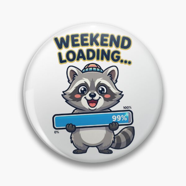 Item preview, Weekend Loading Funny Raccoon Cute Office Work Meme Cartoon designed and sold by PlumArtDesign.