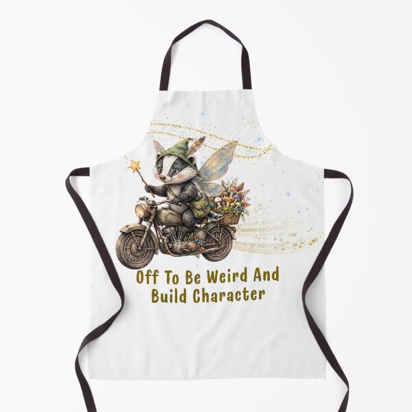 Item preview, Off To Be Weird And Build Character - Funny Badger Fairy Motorcycle Goblincore designed and sold by Neurospicy Trolls.