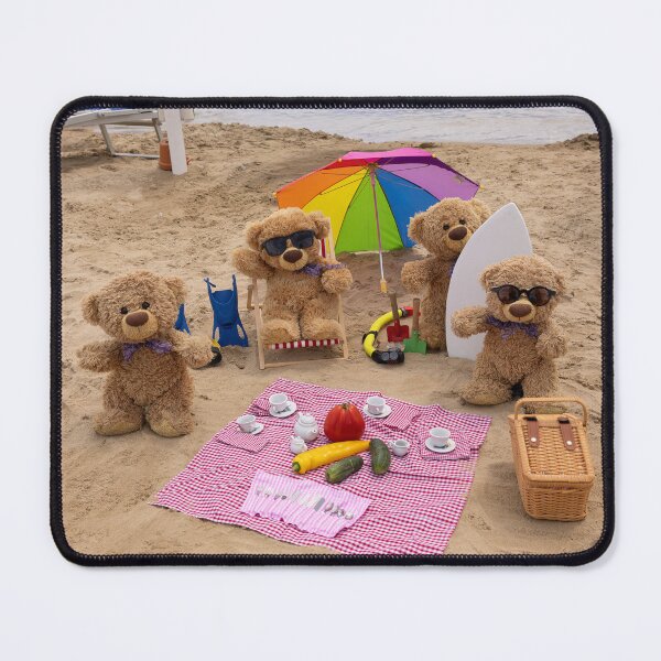 Item preview, Travelling Teddy with beach at a picnic designed and sold by TravelTeddy.
