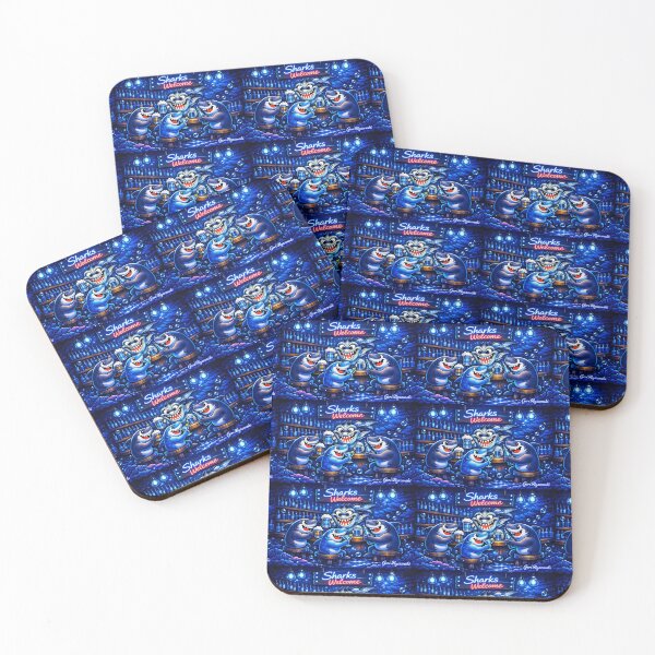 Item preview, Sharks Welcome Bar – Deep Electric Blue Underwater Party designed and sold by The Art Queen Of Michigan .