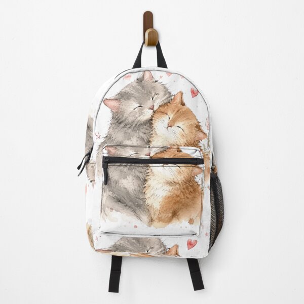 Item preview, Watercolor Cat Cuddle | Two Kittens, Gray and Ginger, in Love designed and sold by Natalia-Vlad.