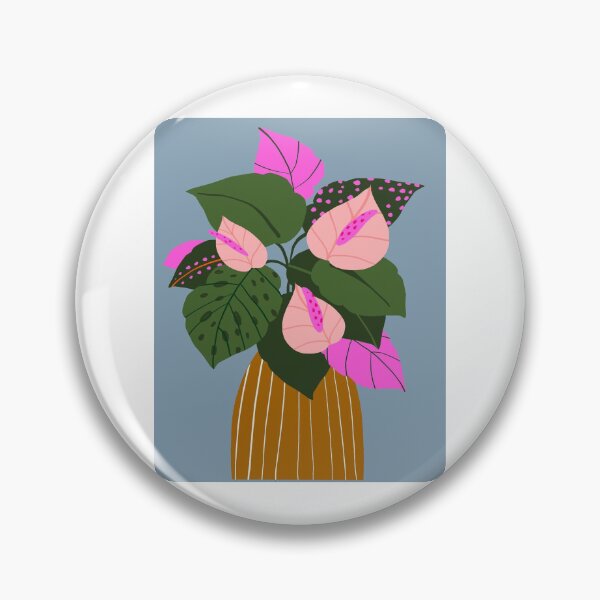 Item preview, Modern Pink Anthurium Arrangement in a Minimalist Striped Vase designed and sold by fibesaltaro12.