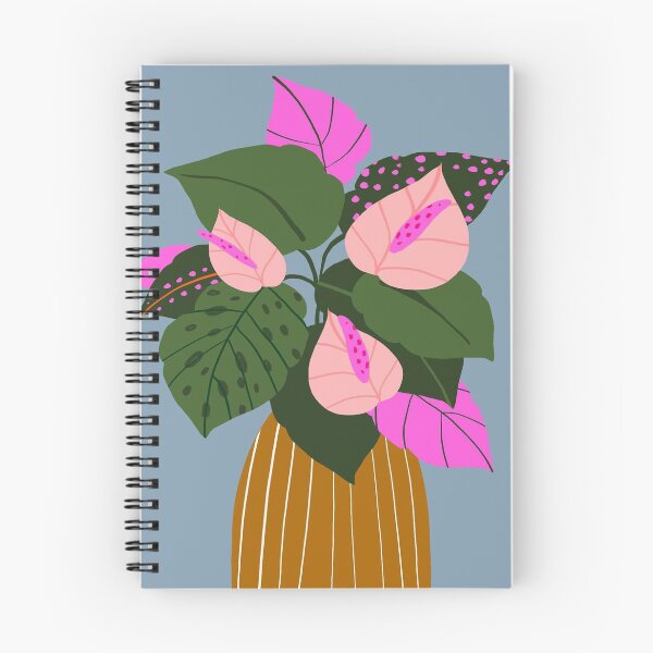 Item preview, Modern Pink Anthurium Arrangement in a Minimalist Striped Vase designed and sold by fibesaltaro12.