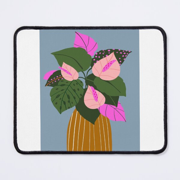 Item preview, Modern Pink Anthurium Arrangement in a Minimalist Striped Vase designed and sold by fibesaltaro12.
