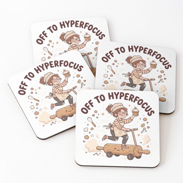 Item preview, Off to Hyperfocus Funny Baker T-Shirt | ADHD Baking Gift | Happy Baker Rolling Pin Illustration designed and sold by Softbear Atelier.