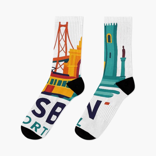 Item preview, Lisbon Portugal Travel Souvenir - Belem Tower & 25 de Abril Bridge Art designed and sold by OzzFrequency.