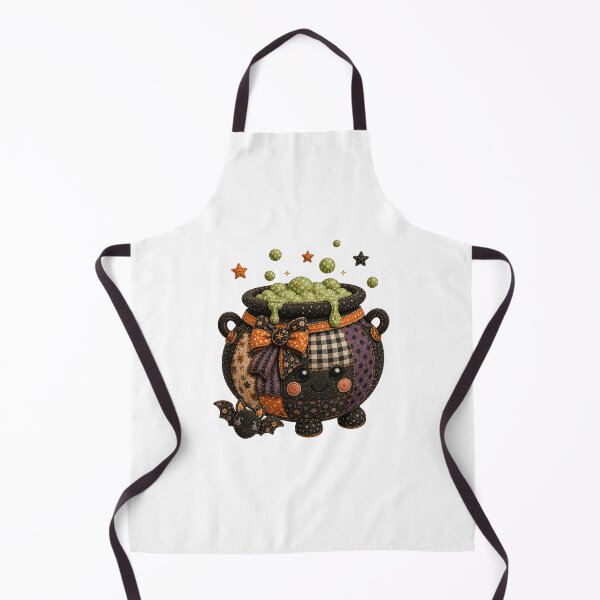 Item preview, Cute Patchwork Witch Cauldron | Farmhouse Autumn & Halloween Art designed and sold by DecoVibe.