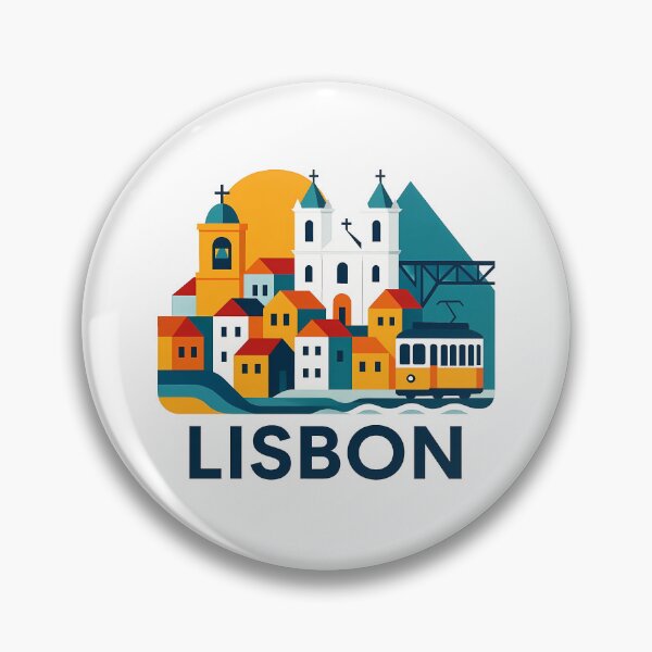 Item preview, Lisbon Portugal Travel Souvenir - Belem Tower & 25 de Abril Bridge Art designed and sold by OzzFrequency.
