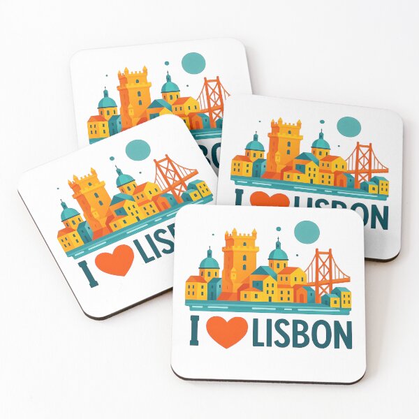Item preview, Lisbon Portugal Travel Souvenir - Belem Tower & 25 de Abril Bridge Art designed and sold by OzzFrequency.