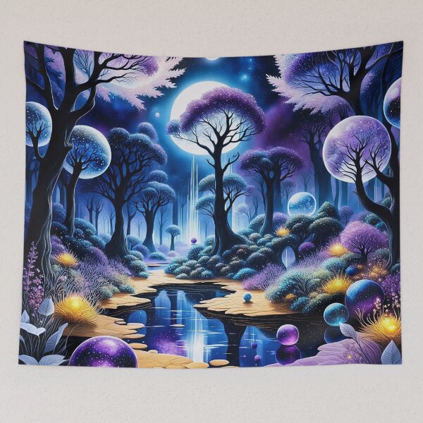 Item preview, Purple Night Time Moonlit Surreal Forest designed and sold by RelinCreates.