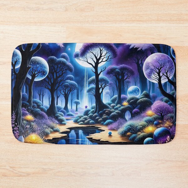 Item preview, Purple Night Time Moonlit Surreal Forest designed and sold by RelinCreates.