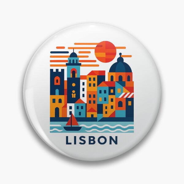 Item preview, Lisbon Portugal Travel Souvenir - Belem Tower & 25 de Abril Bridge Art designed and sold by OzzFrequency.
