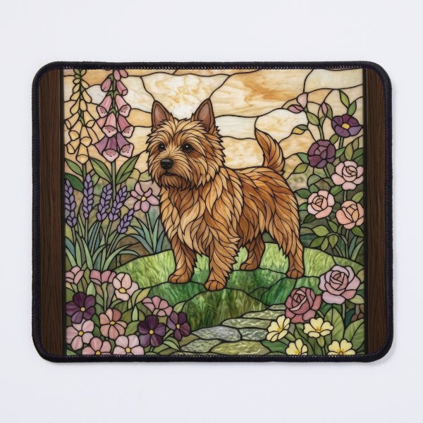 Item preview, Norwich Terrier Stained Glass Art - Foxgloves & Lavender designed and sold by pinkal.