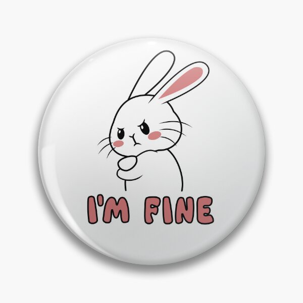 Item preview, I'm fine - grumpy bunny, funny & cute designed and sold by tentihandmade.