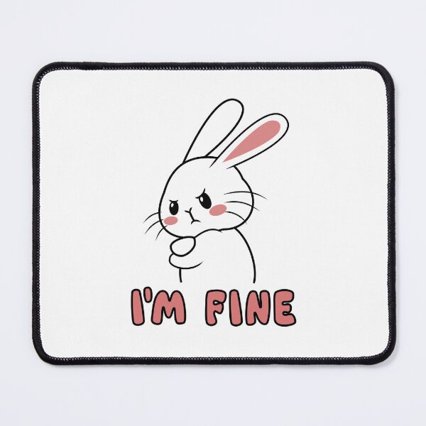 Item preview, I'm fine - grumpy bunny, funny & cute designed and sold by tentihandmade.