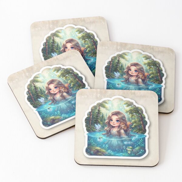Item preview, Adorable river spirit with its squirrel companion designed and sold by Azurart2.