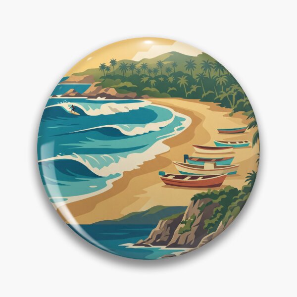 Item preview, Puerto Escondido Mexico Vintage Travel Poster – Oaxaca Beach Retro Art designed and sold by Bomax121.