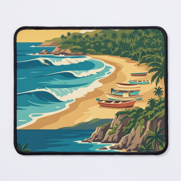 Item preview, Puerto Escondido Mexico Vintage Travel Poster – Oaxaca Beach Retro Art designed and sold by Bomax121.