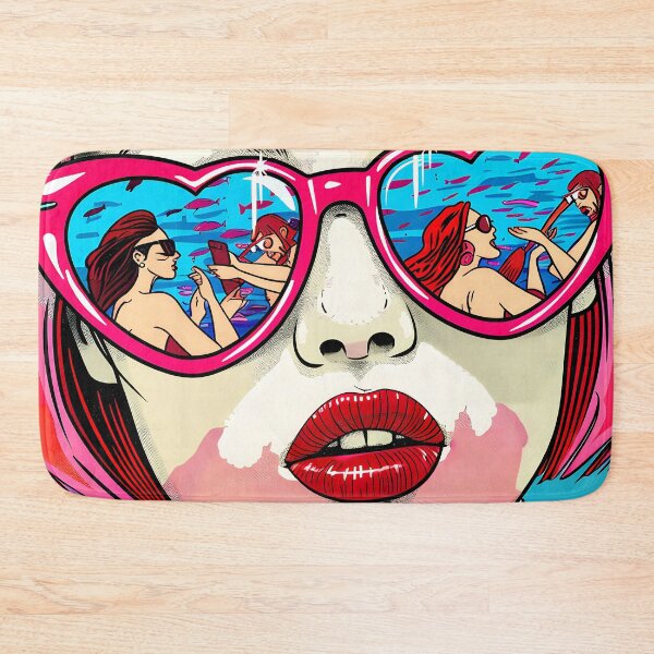 Item preview, Pop Art Pink Hair Female With Heart Sunglasses  designed and sold by DEC02.