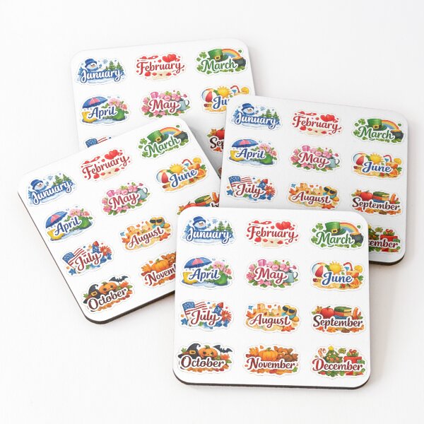 Item preview, 12 Months of the Year Seasonal Sticker Set – Colorful Seasonal Monthly Month Calendar Set  designed and sold by sadedream.