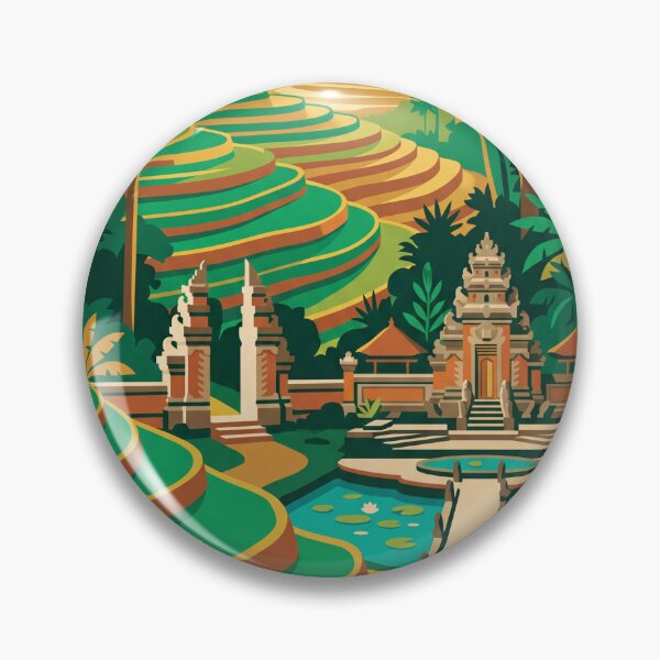 Item preview, Ubud Indonesia Vintage Travel Poster – Bali Rice Terraces Retro Art designed and sold by Bomax121.