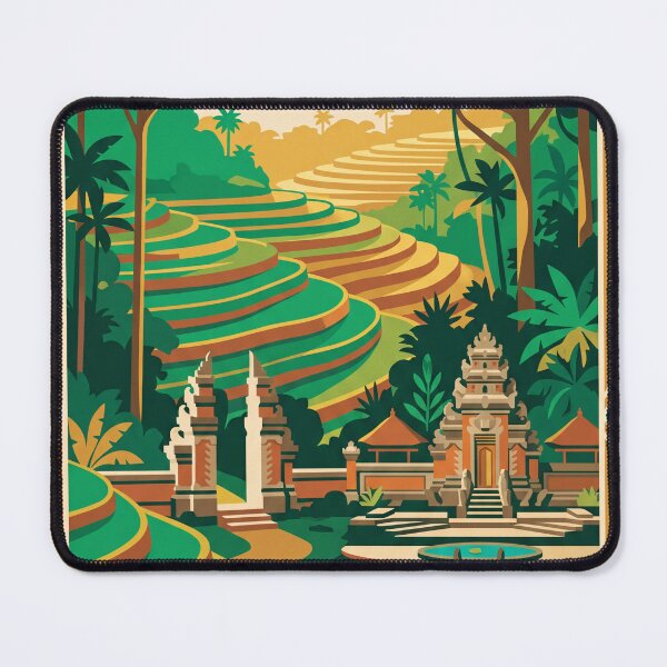Item preview, Ubud Indonesia Vintage Travel Poster – Bali Rice Terraces Retro Art designed and sold by Bomax121.