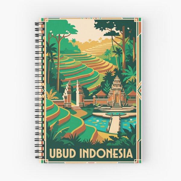 Item preview, Ubud Indonesia Vintage Travel Poster – Bali Rice Terraces Retro Art designed and sold by Bomax121.