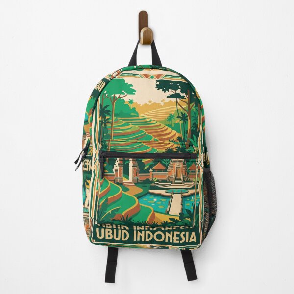 Item preview, Ubud Indonesia Vintage Travel Poster – Bali Rice Terraces Retro Art designed and sold by Bomax121.