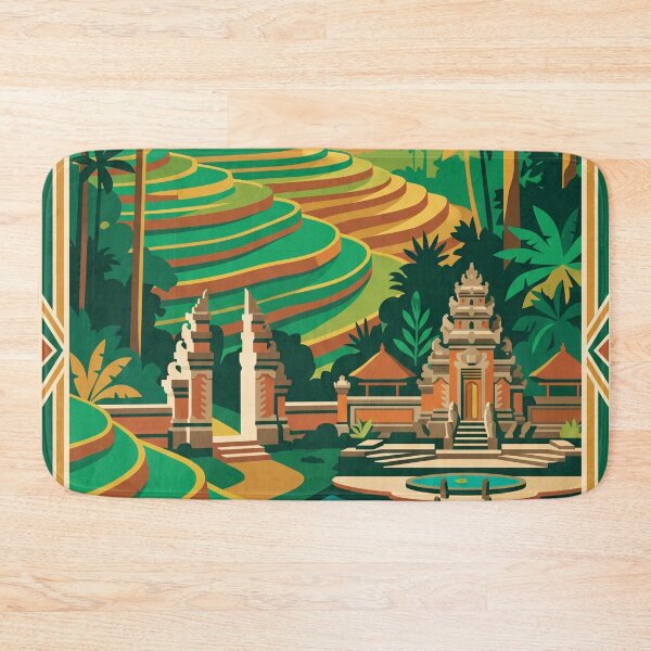 Item preview, Ubud Indonesia Vintage Travel Poster – Bali Rice Terraces Retro Art designed and sold by Bomax121.