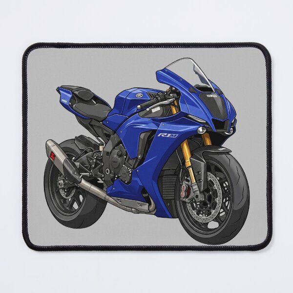 Item preview, Blue Yamaha YZF-R1M Carbon Fiber Superbike Motorcycle Vector Illustration designed and sold by Motorline44.