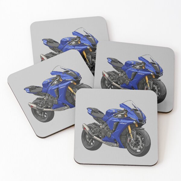 Item preview, Blue Yamaha YZF-R1M Carbon Fiber Superbike Motorcycle Vector Illustration designed and sold by Motorline44.