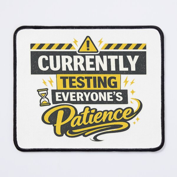 Item preview, Currently Testing Everyone's Patience Funny Sarcastic Warning Sign Humor Design designed and sold by SoulThread Studio.