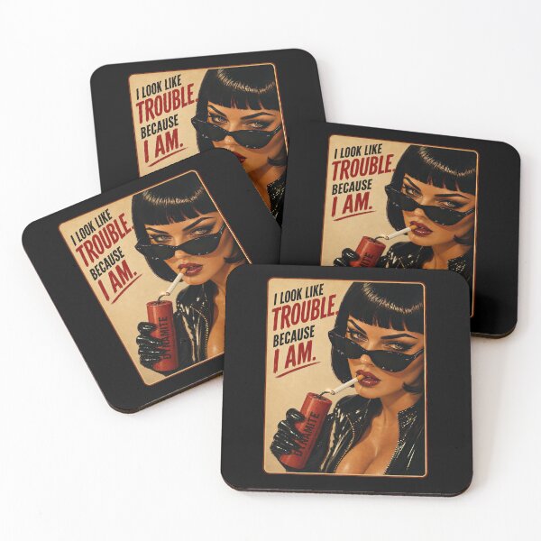 Item preview, I Look Like Trouble Because I Am – Retro Vintage Femme Fatale Attitude Design designed and sold by obstinator.