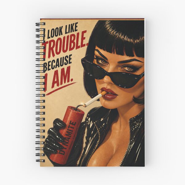 Item preview, I Look Like Trouble Because I Am – Retro Vintage Femme Fatale Attitude Design designed and sold by obstinator.