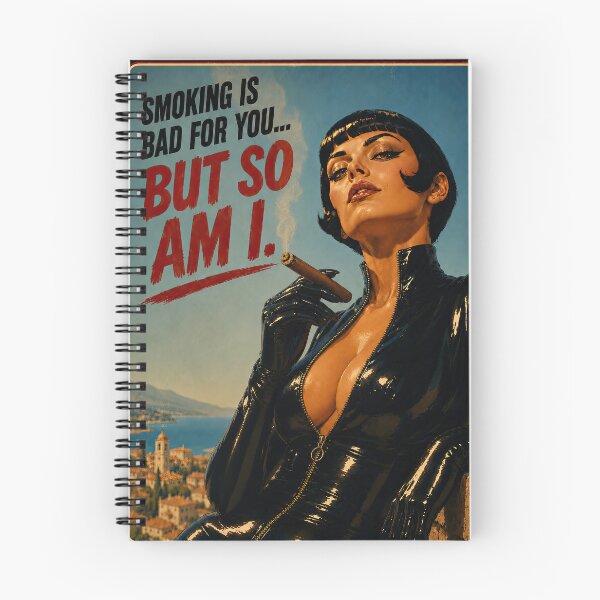 Item preview, Smoking Is Bad for You... But So Am I – Retro Vintage Femme Fatale Design designed and sold by obstinator.
