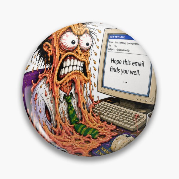 Item preview, Hope This Email Finds You Well – Melting Office Worker | Funny Corporate Email Sticker designed and sold by RocknRollMunkey.