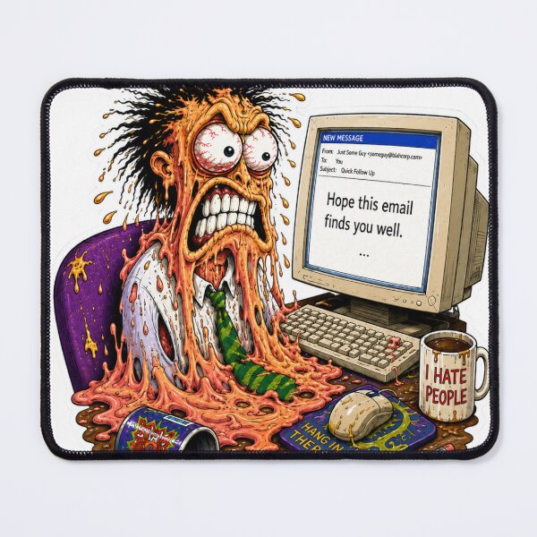 Item preview, Hope This Email Finds You Well – Melting Office Worker | Funny Corporate Email Sticker designed and sold by RocknRollMunkey.